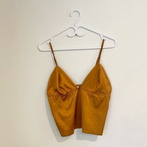 Elegant Mustard Spaghetti Strap Top